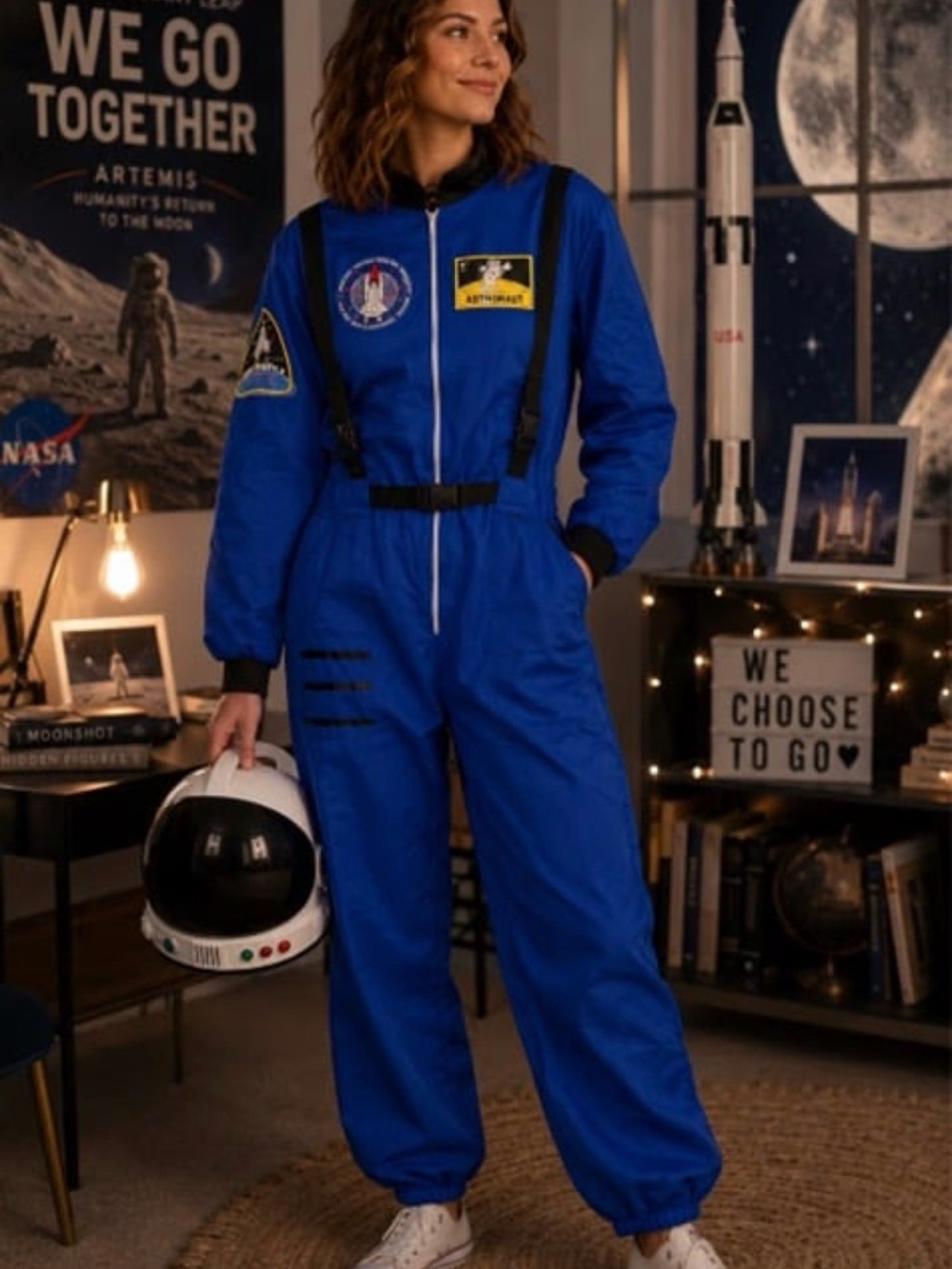 Astronaut Halloween Costume L- 2XL | Space Suit One Piece Jumpsuit